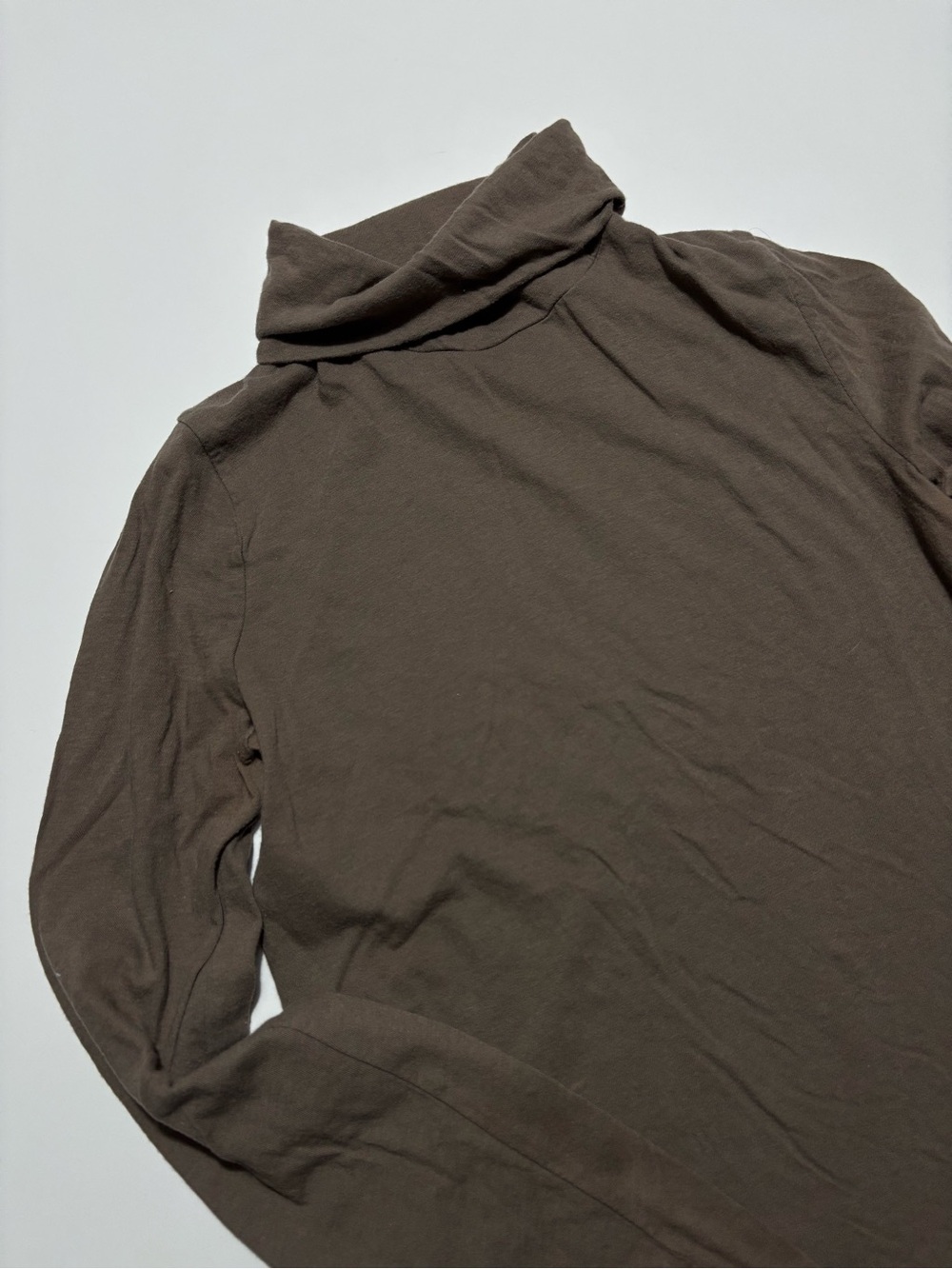 Decree Brown Long Sleeve Cotton Turtleneck